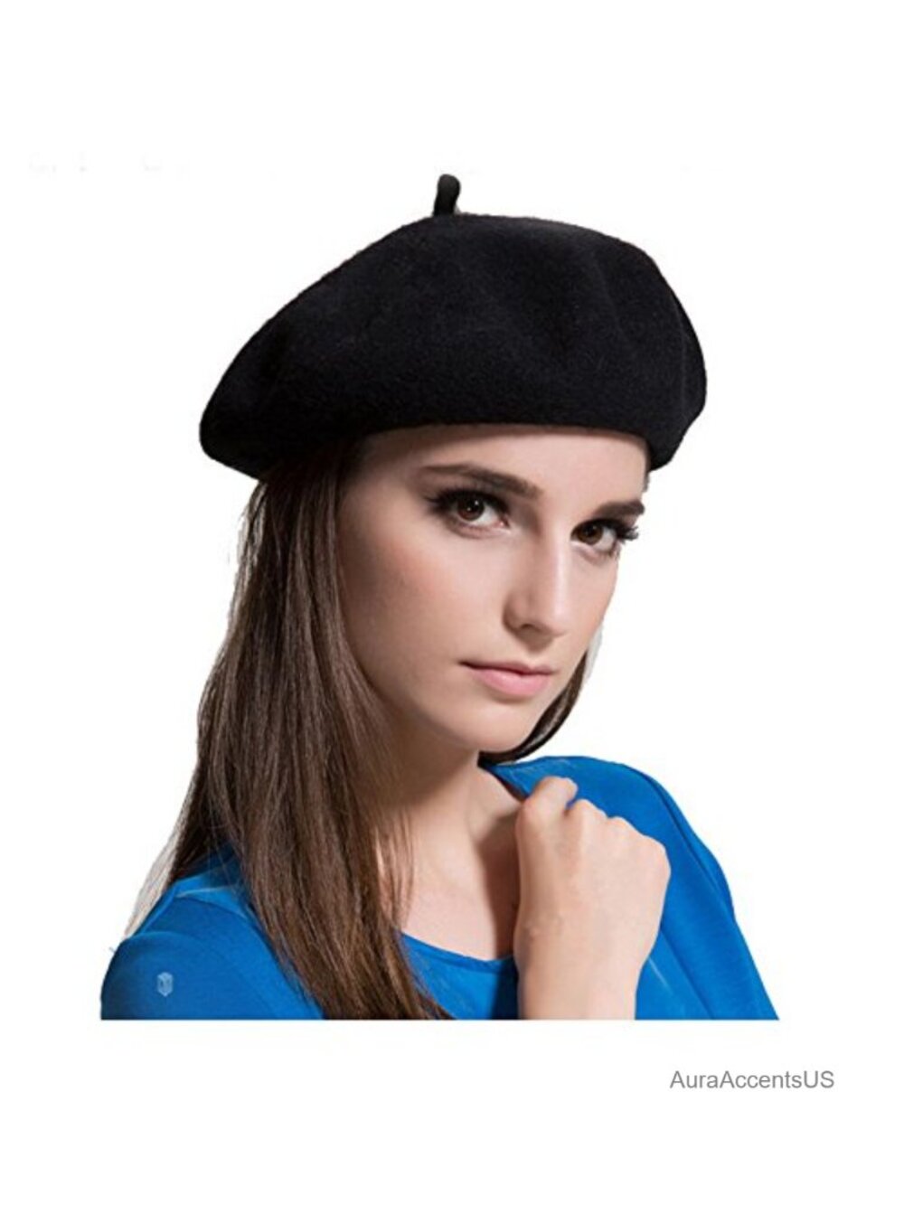 90% Wool Classic French Beret - Black, One Size Fits Most